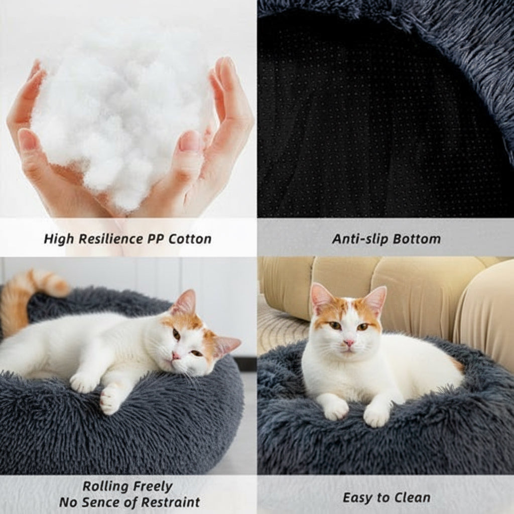 Ultimate Comfort Cat Bed – Fluffy, Calming, and Easy to Clean