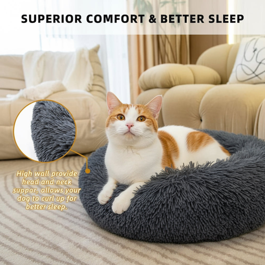 Ultimate Comfort Cat Bed – Fluffy, Calming, and Easy to Clean